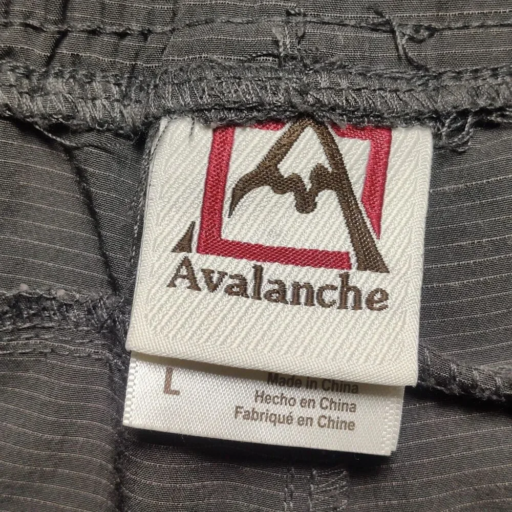 Avalanche Outdoor Shorts Men’s Large Gray Stretch Hiking Athletic Zip Pocket